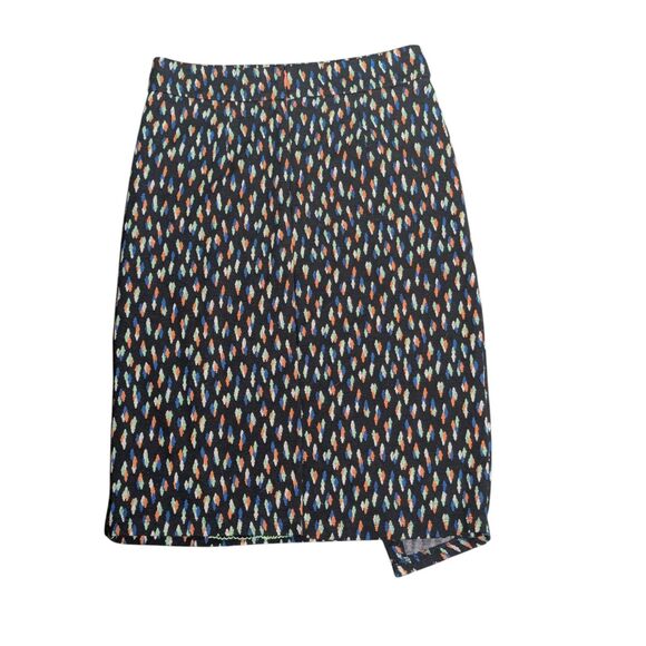 Maeve Anthropologie US 4 Mini Skirt Colorful Abstract Print Asymmetrical Hem - Picture 5 of 5